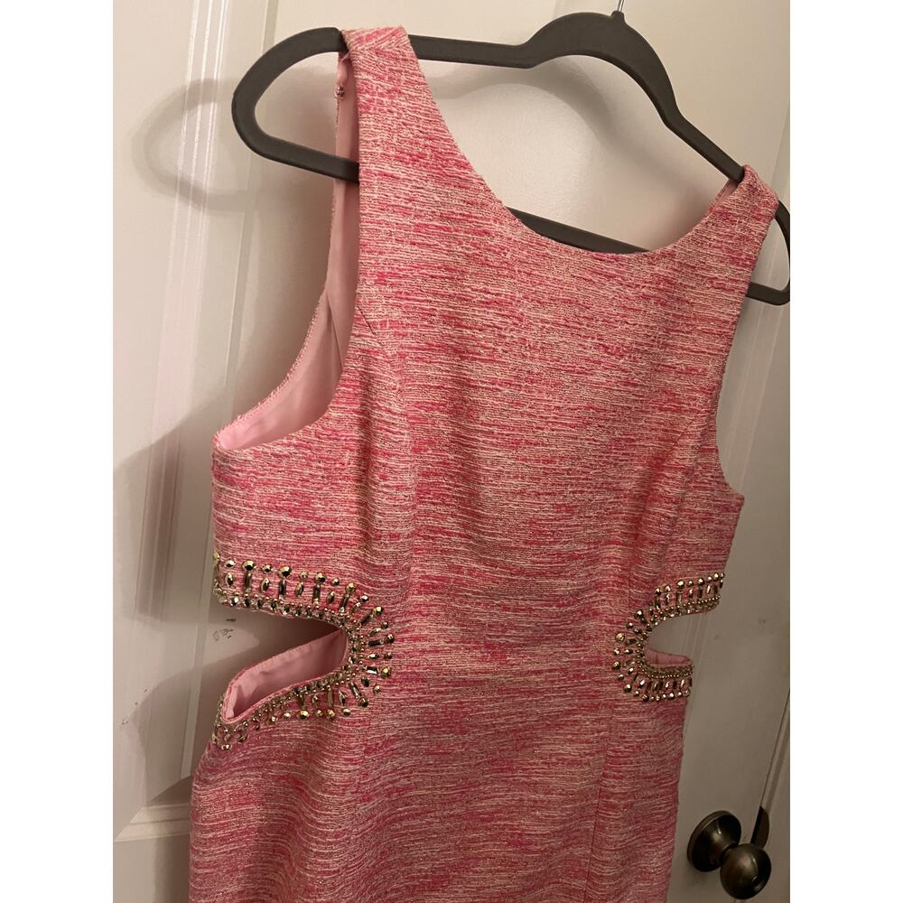 Lilly Pulitzer Catie Shift Pink Tropics Resort Boucle Dress Sz 10 Fairy sparkle - Picture 7 of 10